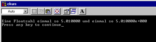 Screenshot des ausgefhrten Programms